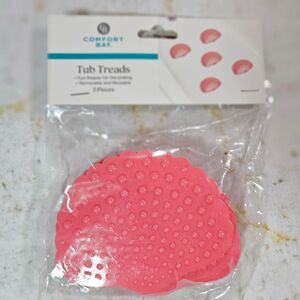 Comfort Bay Pink Tub Treads Non Slip Bathtub Stickers 3 Piece Set New